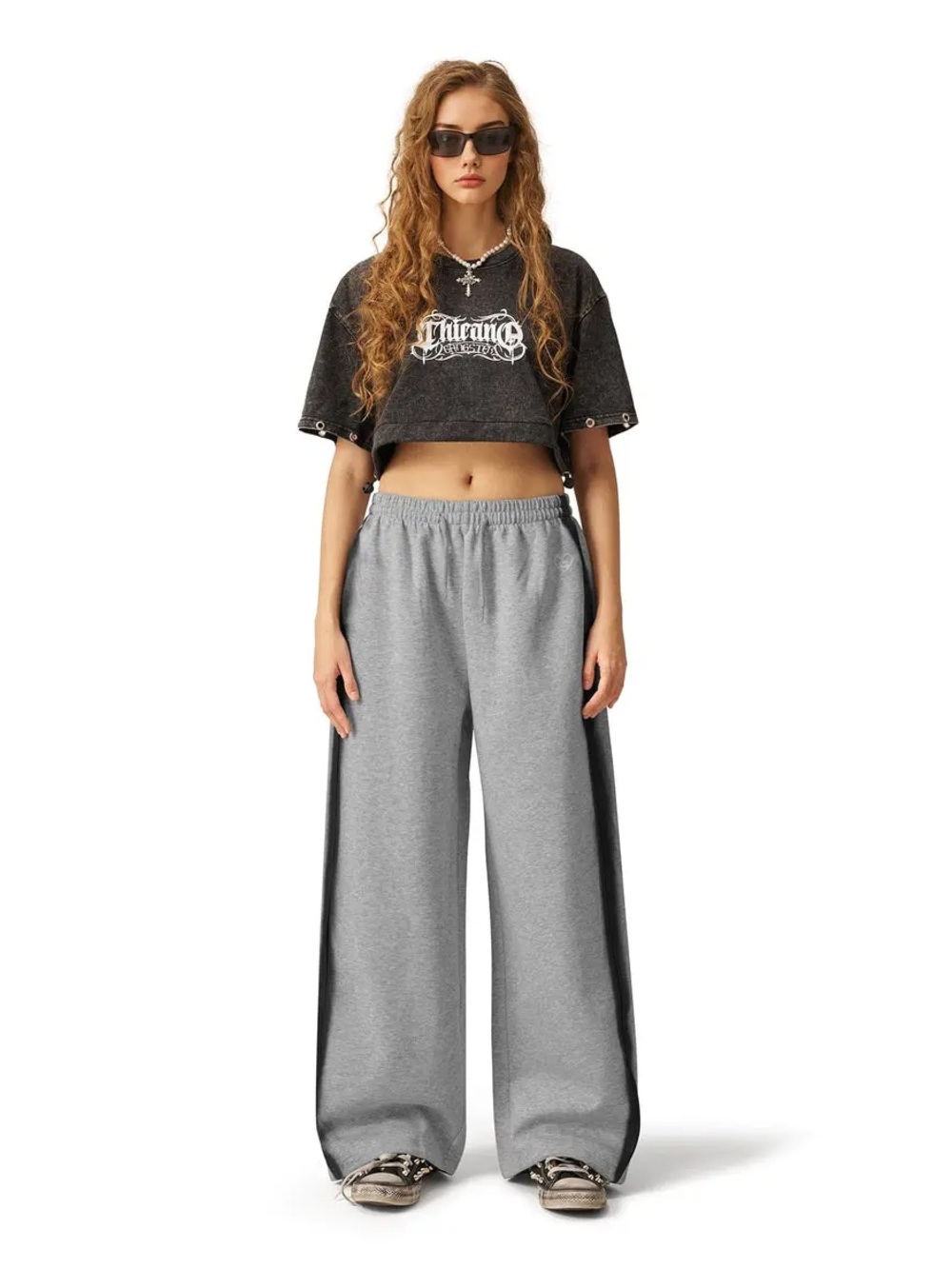 Aelfric Eden heart graffiti Gray Sweatpants
